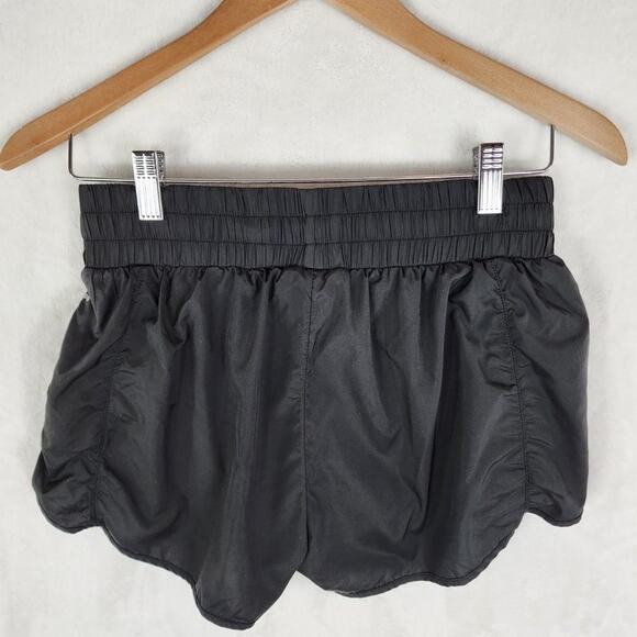 ACTA High Waist Running Shorts Women M Black Elastic Waist Zip Pocket Linersa - Picture 4 of 6